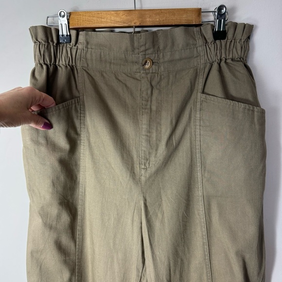 Madewell Pull-On Paperbag Pants in Olive Green Size 28 - Picture 3 of 7